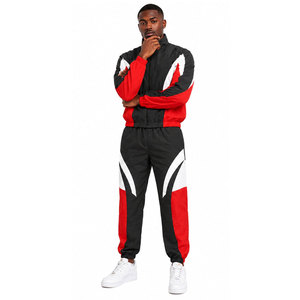 Veste à fermeture éclair élastique et pantalon élastique 100% coton imprimé avec logo personnalisé, coupe ajustée, coupe-vent, ensemble de survêtement écologique pour hommes - Product Image 5