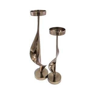 Support de bougie abstrait en aluminium personnalisé, design tourbillon bronze, décor artistique écologique et durable pour la maison, Noël, anniversaire - Product Image 2