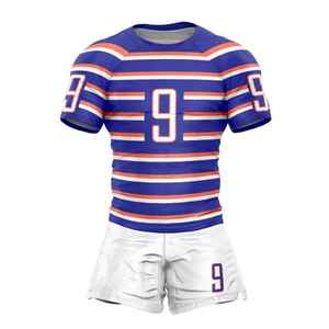New Men's Custom Made Rugby Uniform Sets Heat-Transfer Printed Breathable 100% Polyester Training Gear Custom Logo Team - Product Image 6