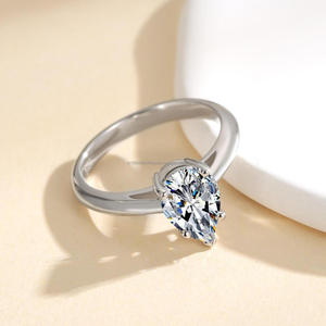 Elegant Pear Cut Moissanite Engagement <b>Ring</b> Minimalist Sterling <b>Silver</b> <b>Solitaire</b> Bridal Jewelry Classic Luxury Gift For Women - Product Image 1