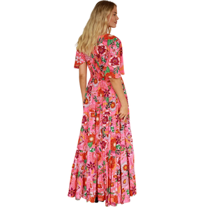 Vestido largo informal de verano con estampado floral para mujer - Product Image 1