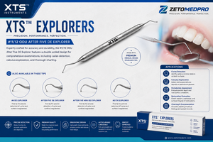 XTS ™ # เครื่องมือสำรวจช่องปากแบบสองหัว 3 Cowhorn DE Explorer # 6 สแตนเลสสตีลเซโทเมดโปร - Product Image 4