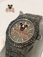 Jam Tangan Pria Mewah Moissanite Berlian Baja Tahan Karat Quartz Dial Kristal Berkilau Gelang Logam Jam Tangan Moissanite Premium