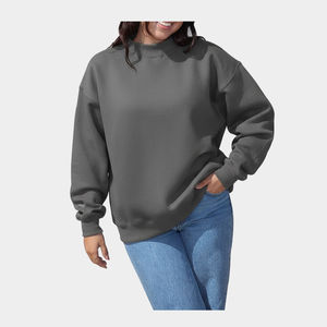 Sweat-shirt oversize pour femme à col montant, en tricot lisse, pour l'hiver, avec tissu doux et respirant, coupe décontractée et confortable - Product Image 4