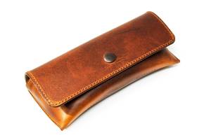 Slim Genuine Leather <b>Glasses</b> Cover Luxury Soft Cowhide Pouch Handmade Travel <b>Reading</b> Eyewear Protector <b>Case</b> LGC-0060 - Product Image 3