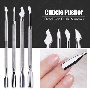 Pousse-cuticules double extrémité en acier inoxydable couleur personnalisée Zullo Industries avec poignée rose, outil de nettoyage des ongles pour manucure professionnelle - Product Image 6