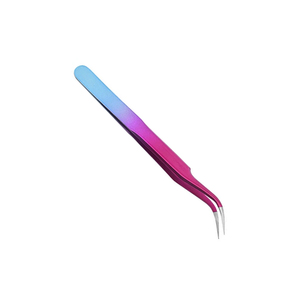 Pinces à cils de haute qualité, multicolores, en acier inoxydable, pinces à extensions de cils, pointe incurvée et pointue, pinces pour salon de beauté - Product Image 5