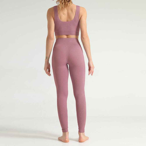 Conjunto de yoga de diseño personalizado para mujer, ropa deportiva para gimnasio, conjunto de yoga transpirable para mujer - Product Image 2