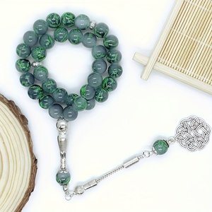 Handmade Eco-Friendly Resin Customizable Love Religious Prayer <b>Rosary</b> Tasbih 33 Beads Turquoise Stone Muslim Design - Product Image 4
