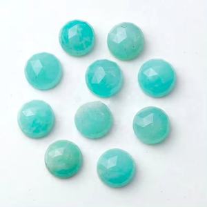 Las piedras preciosas semipreciosas sueltas cabujones redondos lisos de corte de rosa de amazonita Natural de 6mm más vendidas Compre en línea ahora a precio de fábrica - Product Image 1