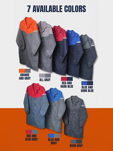 Custom Men's Polyester Work Coat Long Sleeve Reflective Utility Jacket Gray Red Blue Orange Color Options Factory Uniform - Product Image 4