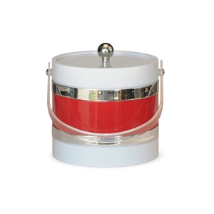 Silver Stainless Steel Round Ice <b>Bucket</b> <b>with</b> <b>Lid</b> and Handle Beverage Cooler Tub - Product Image 6
