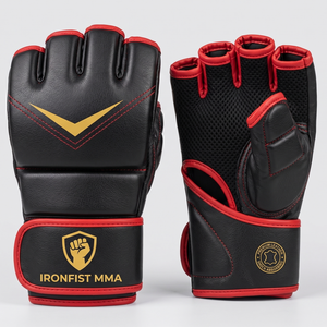 Guantes de MMA de cuero sintético de calidad premium personalizados, mitones de medio dedo para grappling, sparring y entrenamiento para hombres y mujeres - Product Image 6