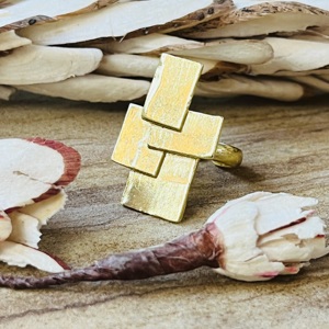 Hot Selling Brass <b>Ring</b> Minimalist Geometric <b>Ring</b> For Men 18k Gold Plated Square Block <b>Statement</b> Jewelry Modern Wholesale <b>Ring</b> - Product Image 5