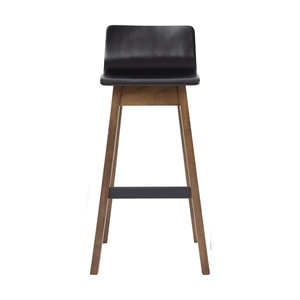 Ready Stock Premium Walnut Finish High Chair with Low Back <b>Seat</b> Design for Hospitality - Product Image 2