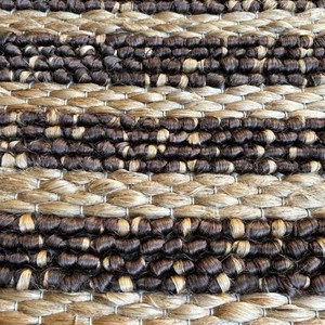 Personalized Braided Jute Rug – Hand-Knitted Loop Design, Golden Brown - Product Image 2