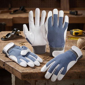 Guantes de Seguridad de Cuero de Cabra Resistentes, con Puño Elástico, Resistentes al Calor, de Grosor Adecuado, para Uso General en la Construcción - Product Image 5