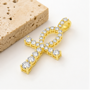 Custom Children's Christian Iced 925 <b>Silver</b> Religious Eye Horus Ankh Jesus Cross <b>Necklace</b> Lab Grown Diamond Rhodium Plated Charm - Product Image 4