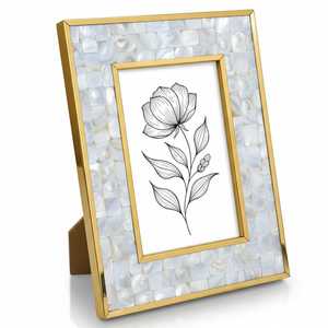 Elegant Mother Pearl Inlay Wood Hand Carved Lightweight Full Color Vertical Rectangle Photo <b>Frame</b> Tabletop/Wall <b>Mount</b> Custom - Product Image 3