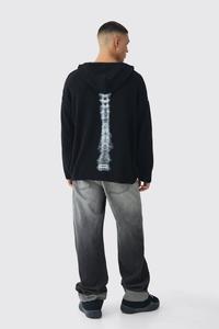 OEM Custom DTG Print Skeleton Hoodie Halloween Clothing 100% Cotton Custom Printed Oversized Tall Hoodie Wholesale Hoodies Men - Product Image 3