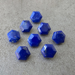 Lapis-lazuli de qualité, taille hexagonale facettée, pierre précieuse calibrée, pour bijoux - Product Image 4