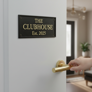 Letrero de Dirección Personalizado Bella Vita de Metal, Letras de Latón Negro, Placa para Puerta Exterior Atornillada, Moderna, Resistente al Agua, Duradera, para Apartamento - Product Image 5