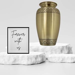 Urna para Cenizas de Adultos, Estilo Americano, Grabada a Mano, de Níquel Blanco y Esmalte, con Capacidad de 200 Pulgadas Cúbicas - Product Image 3