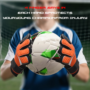 Football Goalkeeper Gloves <b>Full</b> Finger PU Leather Silicone Printed Non <b>Slip</b> Breathable Adjustable Wrist Strap Hook Loop Closure - Product Image 2
