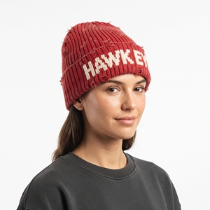 Bonnet tricoté Hawkeye rouge en acrylique, chapeau d'hiver unisexe décontracté avec motif lettre brodé 56-58CM - Product Image 6