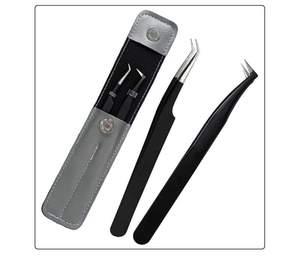 Vired Impex Professional Stainless Steel Fiber <b>Lash</b> Eyelash Tweezers <b>Cluster</b> <b>Lash</b> Tweezer High Quality Durable Precision 10mm - Product Image 3