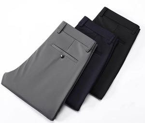 Pantalon de Costume Premium pour Homme – Décontracté et Habillé – Noir – Grande Taille – Couleur Unie – Coupe Droite - Product Image 1