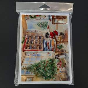 Galletas navideñas habaneras caprichosas A7 tamaño 5x7 tarjetas de notas en blanco Paquete de 8 con sobres tarjetas de felicitación - Product Image 3