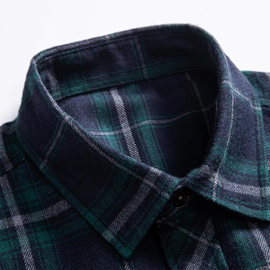 Chemises boutonnées pour hommes, prix raisonnable, tissu tricoté respirant, design avec poche sur le devant, chemises à carreaux pour hommes - Product Image 5