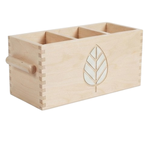 Organizador Multiusos de Madera Natural, Madera de Abedul Marrón Claro, Caddy de Madera Hecho a Mano en India para Cocina, Suministrado por India - Product Image 3