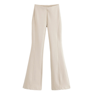 Vaqueros rectos acampanados de pierna ancha azul claro, joggers acampanados de pierna ancha oversize holgados de algodón de punto azul claro - Product Image 1