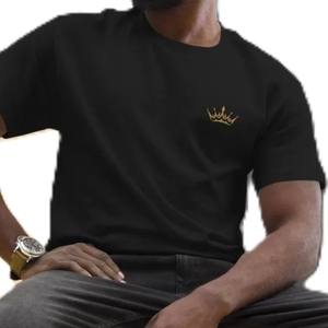 Nueva camiseta blanca bordada con corona para hombre – Camiseta de algodón premium con diseño minimalista real, top informal de manga corta para uso diario - Product Image 5