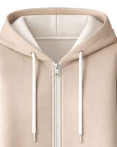 Sudadera con capucha larga personalizada con cremallera, color beige, abrigo de invierno de forro polar para mujer, sudadera informal extragrande con bolsillos, OEM personalizado - Product Image 3