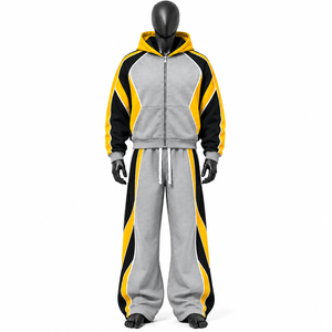 Nouveau style – Survêtements unisexes personnalisables avec logo – Ensemble sweat-shirt et pantalon de survêtement amples et oversize, vierges et unis, en promotion - Product Image 5