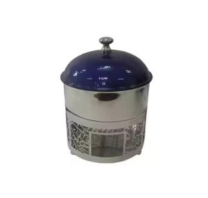 Olla de lujo de acero inoxidable con aislamiento de nácar y tapa martillada con acabado de madera, tipo cacerola para servir. - Product Image 4