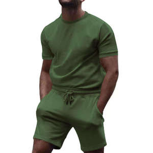 Summer Custom Logo Men's Streetwear Jogging Set Short Sleeve <b>T</b>-<b>Shirt</b> Shorts Tracksuit - Product Image 3