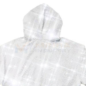 เสื้อฮู้ดดี้ปักโลโก้แบบกำหนดเอง เสื้อฮู้ดดี้ลำลองประดับเพชร เสื้อฮู้ดดี้ผ้าฝ้ายประดับเพชร - Product Image 4