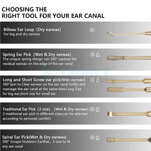 Customized Ear Wax Removal and Cleaning Set Handmade New Product with Golden Color Stainless Steel Ear Tools - Product Image 3