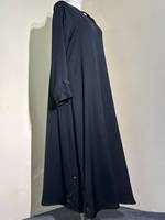 Abaya noire pour femmes musulmanes, robe longue à manches longues, ample, unie, formelle, pour tous les jours