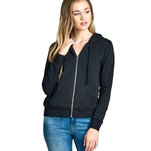 <b>Women's</b> Basic <b>Zip</b> <b>Up</b> Fleece Hoodie <b>Jacket</b> Lightweight - Product Image 1