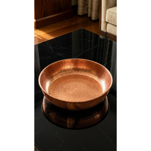 Cuenco para Llaves de Cobre Martillado a Mano para Mesa de Entrada, Bandeja Decorativa, Centro de Mesa para Servir Frutas, Organizador Moderno - Product Image 5