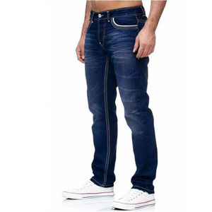 Spring Lightweight High Breathable Garment Dyed <b>Elastic</b> Straight <b>Jeans</b> for <b>Men</b> Streetwear Loose Casual Denim Pants Daily Solid - Product Image 3
