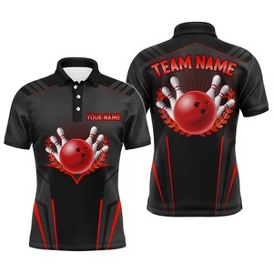 Custom Men's <b>Bowling</b> Polo Shirt 100% Polyester Short Sleeve Sublimation Print Team Name Personalized Casual Sport Style - Product Image 2