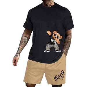 Customize 100% Organic Cotton T-Shirt Sets 2025 <b>3D</b> <b>Printed</b> Summer Shorts Shirt Set Casual Stylish Shorts Set for Men - Product Image 1