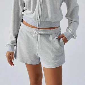 Wholesale Fitness Gym Clothing Custom 2 Piece Set Women High Waist Biker Shorts and <b>Crop</b> <b>Top</b> Sets 2026 - Product Image 2