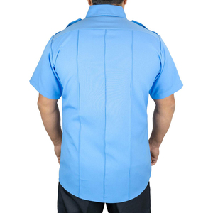 Camisa de trabajo de manga corta para hombre, de poliéster y algodón, para guardia de seguridad, con epaulettes en los hombros. - Product Image 4